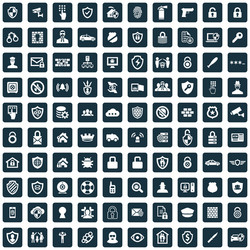 security 100 icons universal set for web and ui vector image