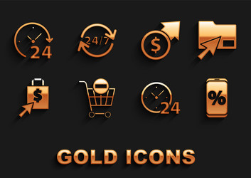 set remove shopping cart cursor click document vector image