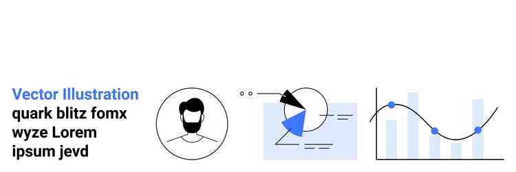 abstract data visualization with user profile vector image