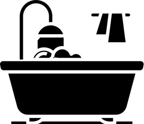 Bath black icon concept flat vector