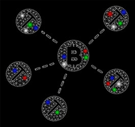 Bright mesh network bitcoin mining pool with light vector