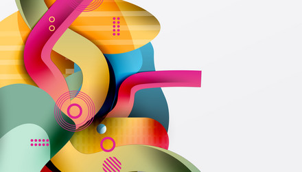 abstract colorful shapes overlap creating dynamic vector image