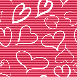 Abstract seamless pattern with hearts and red vector