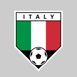 angled shield football team badge of italy vector