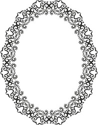 Oval frame with a meander Royalty Free Vector Image
