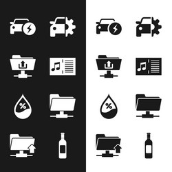 set music book with note ftp folder upload vector image