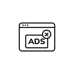 ad blocker icon showing web page with large vector image