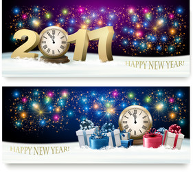 Happy new year background with presents vector