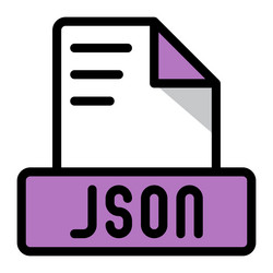 json file icon colorful style design document vector