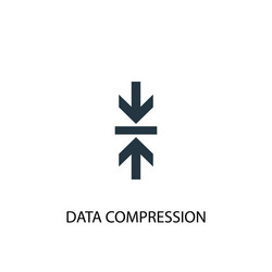 Data compression icon simple element vector