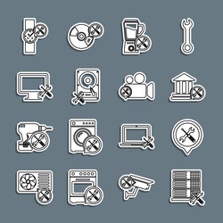set line database server service location bank vector image