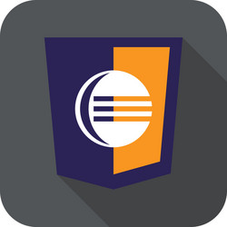 web development shield sign - code editor vector image