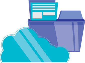 cloud computing with folder and document vector image