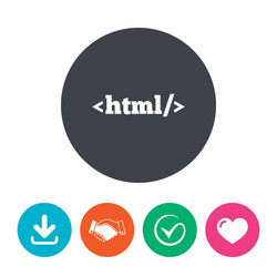 html sign icon markup language symbol vector