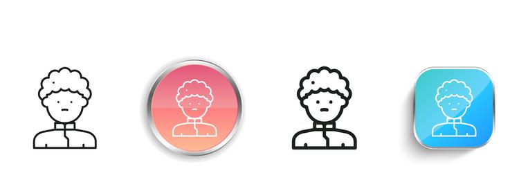 man icon thin linear regular and button style vector image