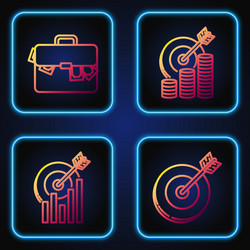 set line target with graph chart vector image