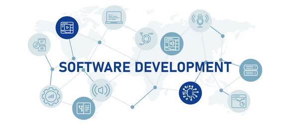 software development service web header vector image