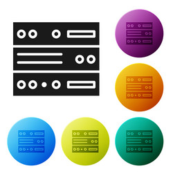 black server data web hosting icon isolated vector image