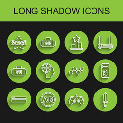 set line video game console ar augmented reality vector image