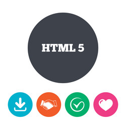 html5 sign icon new markup language symbol vector image