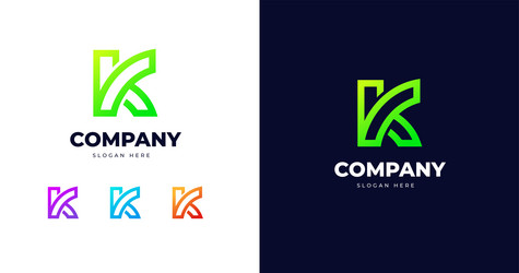 Initial k letter logo design template line concept