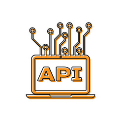 orange computer api interface icon isolated vector image