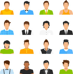 Man avatar icons set vector