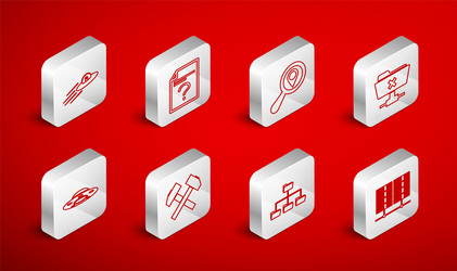 set line server data web hosting unknown document vector image