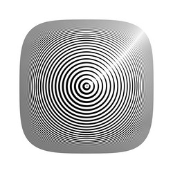 concentric circles pattern on square button vector image