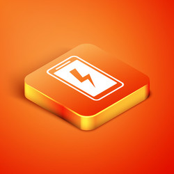 Isometric smartphone charging battery icon vector