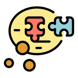 puzzle solution icon flat vector