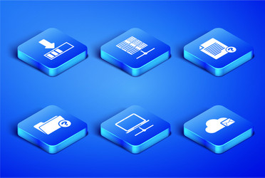 set cloud mail server loading computer network vector image