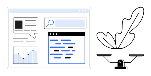 digital analytics dashboard with balanced approach vector image