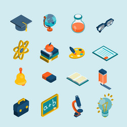 Education isometric concept Royalty Free Vector Image