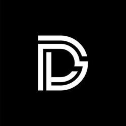 Double line alternative logo letter d vector