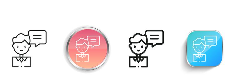 man icon thin linear regular and button style vector image