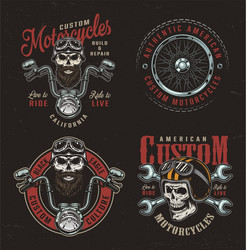 Motorcycle Skull Logotypes Vector Image
