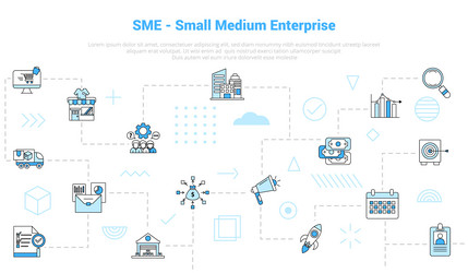 Sme small medium enterprise concept with icon set Vector Image