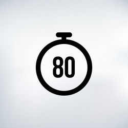 80 seconds countdown timer icon set time interval vector image
