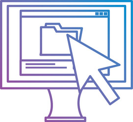 computer display with arrow cursor vector image