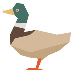 duck icon polygonal bird farm animal symbol vector