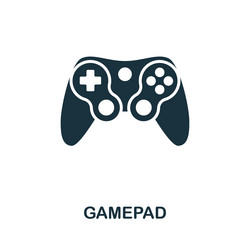 gamepad icon monochrome simple line game element vector image