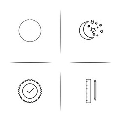Interface simple linear icon setsimple outline vector