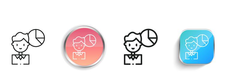 man icon thin linear regular and button style vector image