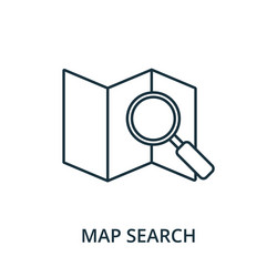 map search icon line style element from vector image