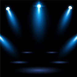 Bright blue stadium arena lighting spotlight vector