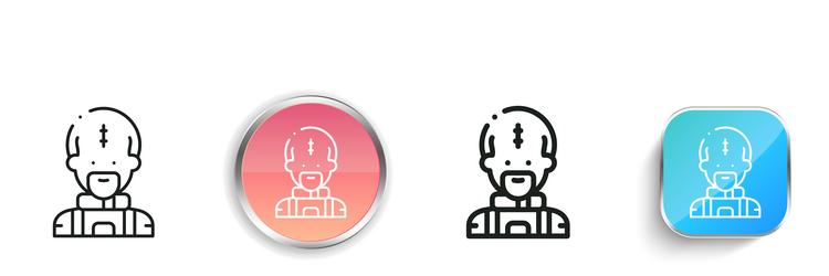 man icon thin linear regular and button style vector image
