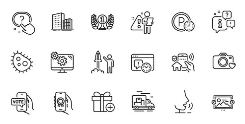 outline set of launch project question button vector image