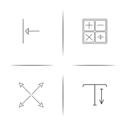 web and text simple linear icon setsimple outline vector image