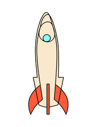 abstract color rocket as continuous line drawing vector image